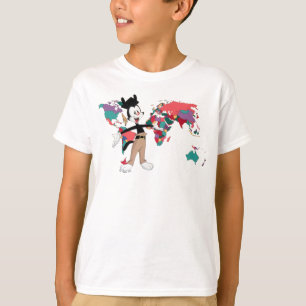 T-shirt Animaniacs   Graphique de la carte du monde de Yak