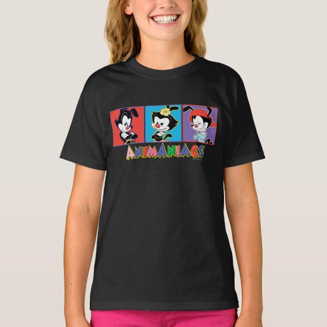T-shirt Animaniacs | Graphique de panneau Yakko, Dot et Wa (Devant)