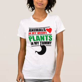 T-shirt Animaux à mon coeur, plantes dans mon ventre