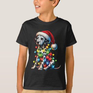 T-shirt Animaux Amoureux des animaux Dalmatien Chien Santa