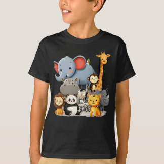 T-shirt Animaux Amusants Animaux Fête Zoo Pour Enfants