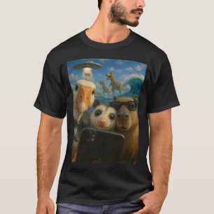 T-shirt Animaux Amusants Selfie Oie Capybara Possum