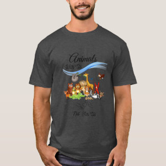 T-shirt animaux avec nous pas pour nous rétro
