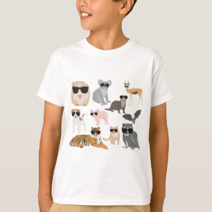 T-shirt Animaux cool et amusants portant des lunettes de s