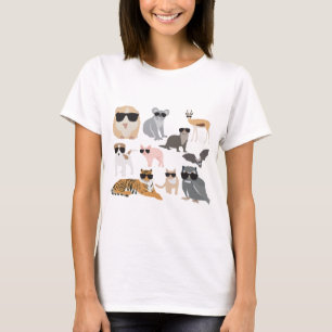 T-shirt Animaux cool et amusants portant des lunettes de s
