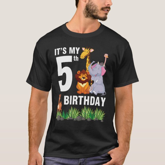 T-shirt Animaux Dansez ensemble Joyeux moi 5 ans C'est mon (Devant)