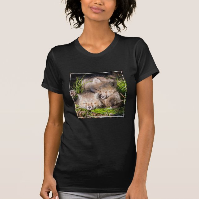 T-shirt Animaux de bébés cutest | Baby Red Fox Kits Sleepi (Devant)