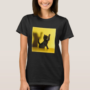 T-shirt Animaux de bébés cutest Black Cat Jouer