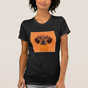 T-shirt Animaux de bébés cutest Chandail orange Dachshun