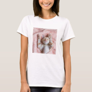 T-shirt Animaux de bébés cutest Minuscule chaton rayé or