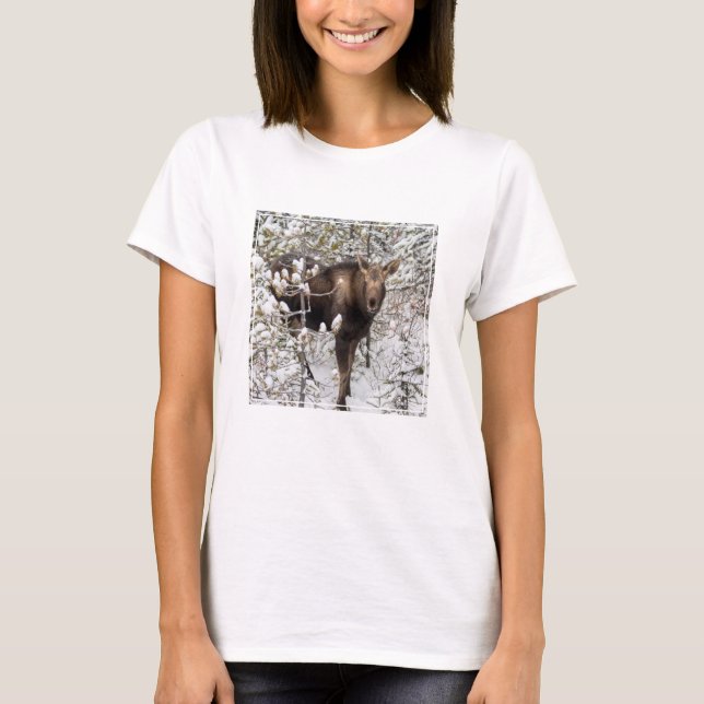 T-shirt Animaux de bébés cutest | Moose Calf (Devant)