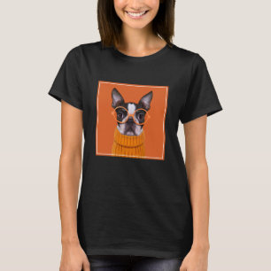 T-shirt Animaux de bébés cutest   Orange Boston Terrier