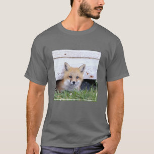 T-shirt Animaux de bébés cutest   Red Fox Kit Peeking