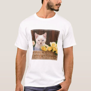 T-shirt Animaux de bébés cutest   Roses chats et jaunes