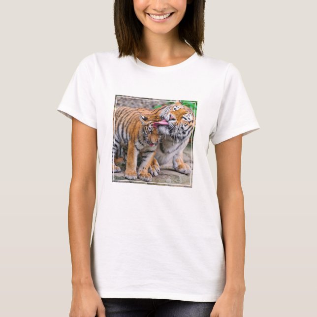 T-shirt Animaux de bébés cutest | Sibérie Tiger Famille (Devant)