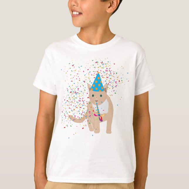 T-shirt Animaux de chat amusants ayant une fête (Devant)