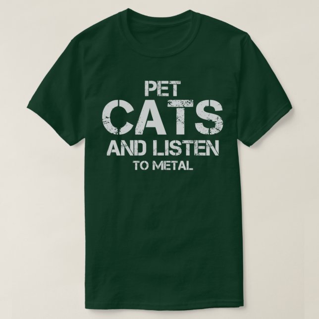 T-shirt Animaux de compagnie chats et écoutez le métal (Design devant)