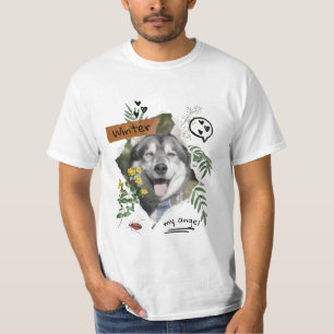 T-shirt Animaux de compagnie et fleurs collage évolutif cu