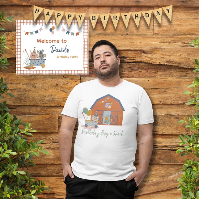 T-shirt Animaux de ferme Anniversaire Enfants Décorations  (Farm Animal Birthday Barnyard Bash Birthday Boy's Dad Shirt)