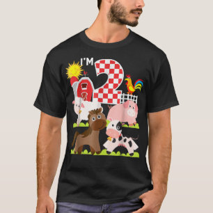 T-shirt Animaux De Ferme Barnyard 2e Anniversaire Im 2 Ann