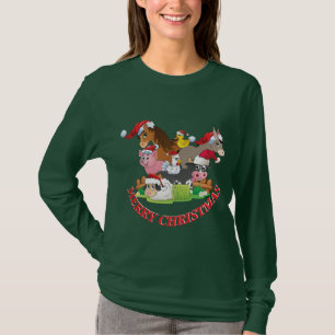 T-shirt Animaux de ferme Joyeux Noël PERSONNALISER SENTIME