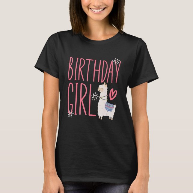 T-shirt Animaux de ferme Llama - Fille d'anniversaire (Devant)