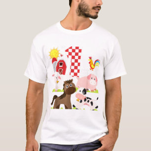 T-shirt Animaux De Ferme Nocturne 1er Anniversaire J’Ai 