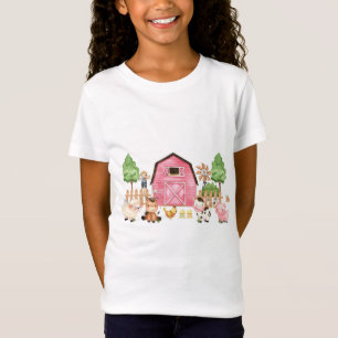 T-Shirt Animaux de ferme roses fête d'anniversaire