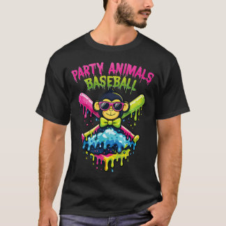T-shirt Animaux de fête drôles Baseball Drôle