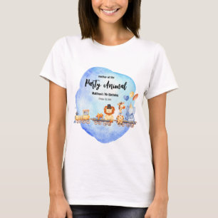 T-shirt Animaux de fête en train Kid Jungle Anniversaire m