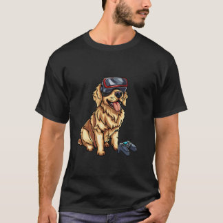 T-shirt Animaux de jeu - Golden Retriever Jouant à la Cons