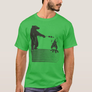 T-shirt Animaux de la forêt Grillation de l'ours ironique 