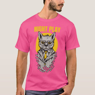 T-shirt animaux de la mafia avec un chat avec des lunettes