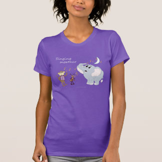 T-shirt Animaux de musique - "Chantant ensemble" Femme vio