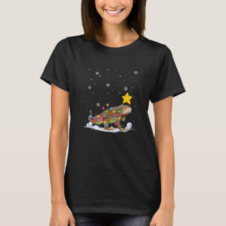T-shirt Animaux de Noël Iguana Lumières des arbres de Noël