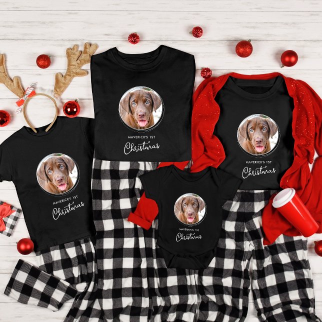T-shirt Animaux de Noël Personnalisé Chien Photo Vacances  (Créateur téléchargé)