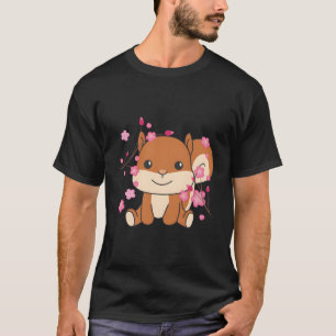 T-shirt Animaux D'Écureuil Pour Les Fleurs De Cerisiers De