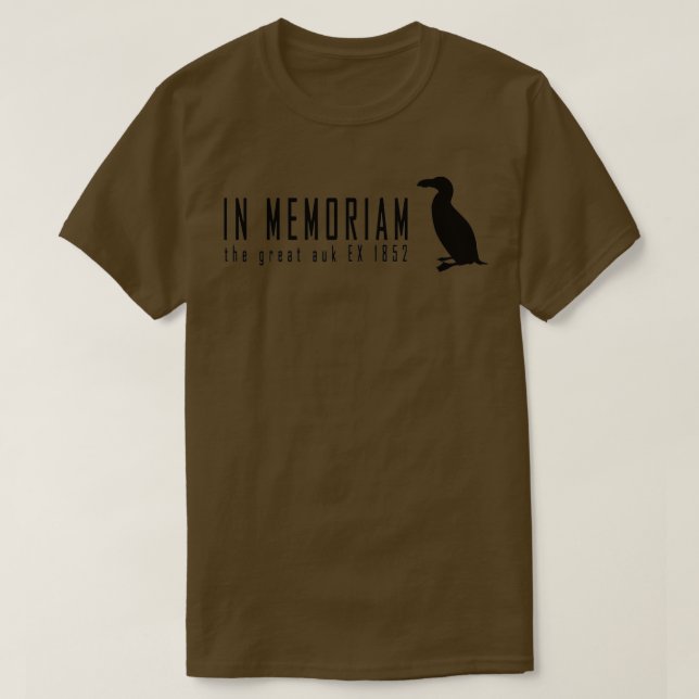 T-shirt Animaux disparus Grand auc En Memoriam noir imprim (Design devant)