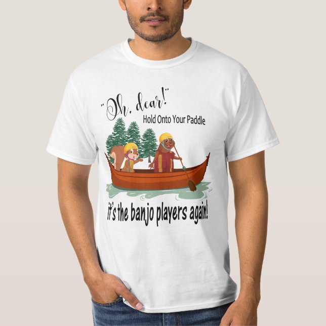 T-shirt Animaux drôles dans un canoë, hommes de joueurs de (Devant)