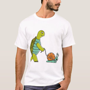 T-shirt Animaux Drôles Tortue Et Escargot