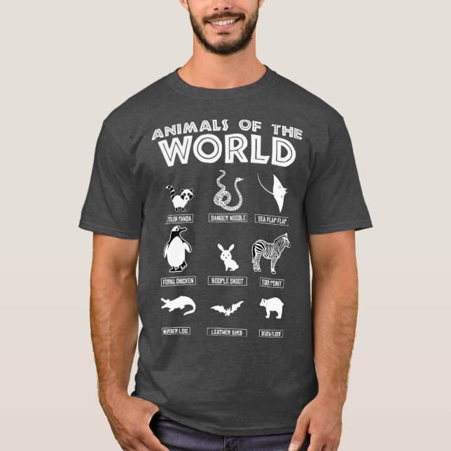 T-shirt Animaux Du Monde Animaux Drôle (Devant)