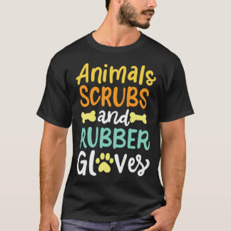 T-shirt Animaux Écrans Et Gants En Caoutchouc Vet Vétérina