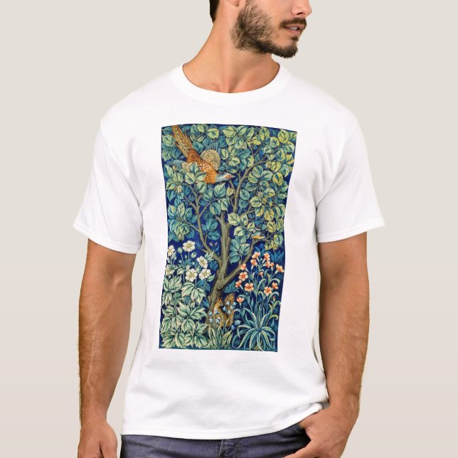 T-shirt Animaux et fleurs, forêt, William Morris (Devant)