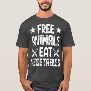 T-shirt Animaux gratuits Mangez des légumes Drôle sauveteu