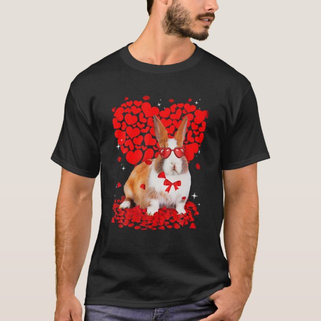 T-shirt Animaux lapins amusants Valentine Coeur Animaux Am (Devant)