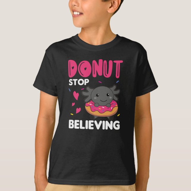 T-shirt Animaux Mignons Axolotl Drôle Dans Le Rose De Donu (Devant)