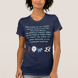 T-shirt Animaux mignons de bande dessinée de règle d'or 
