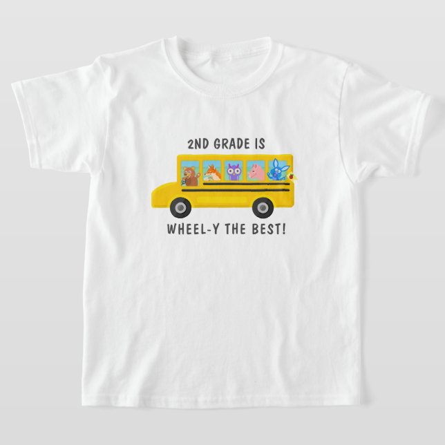 T-shirt Animaux mignons de bus scolaires Niveau scolaire p (Poser)