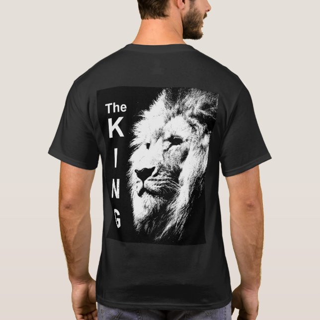 T-shirt Animaux Moderne Pop Art Lion Head Elégant Homme (Dos)