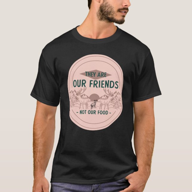 T-shirt Animaux Nos amis Pas de nourriture Drôle Amoureux  (Devant)